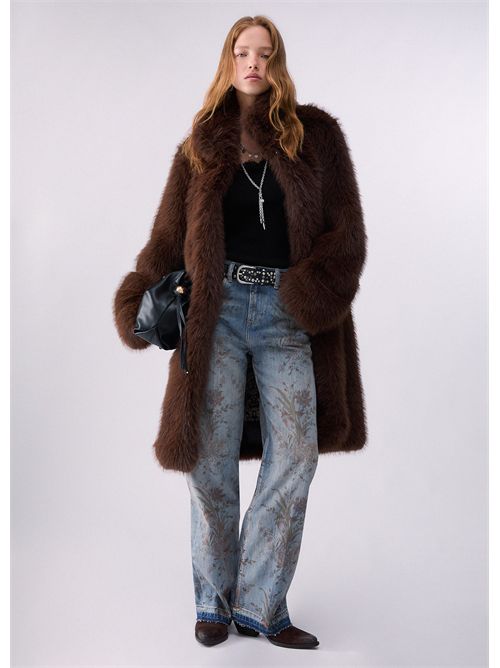 Jeans straight a vita alta con stampa LIU JO | UF6165D0371/79103